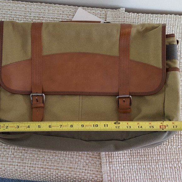 Cutter & Buck Messenger Bag Canvas/Leather *Embossed, AS IS - Picture 14 of 16